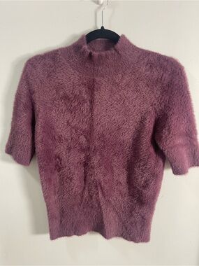 Bailey 44 Purple Fuzzy Mock Neck Sweater S
